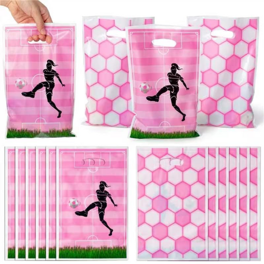 Pink Girl Football Party Candy Bag