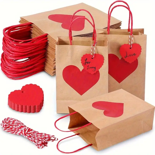 Heart-Shaped Paper Gift Bags