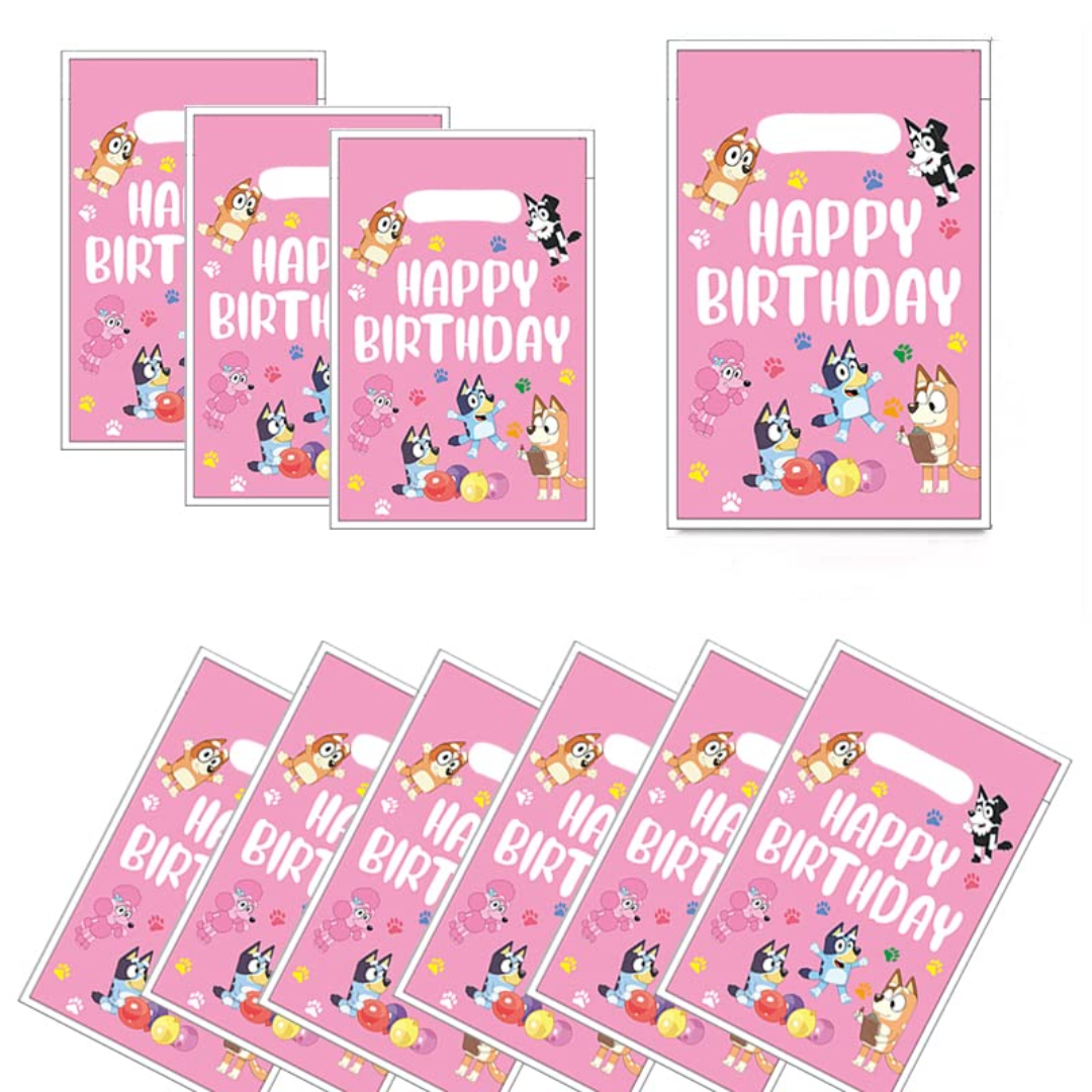 Pink Bluey Birthday Candy Bag
