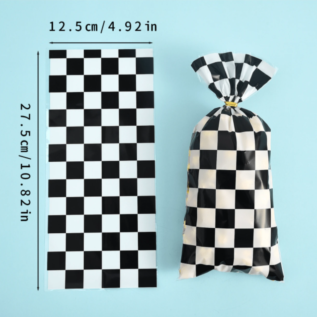 1pcs Black and White Checkered Candy Bag