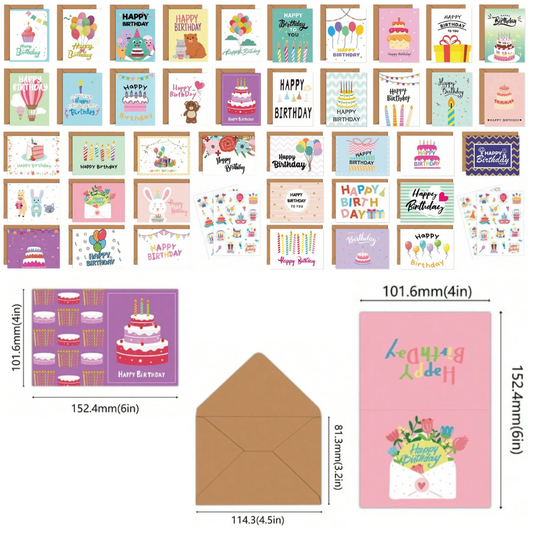 1pcs Random Happy Birthday Greeting Card with Envelope
