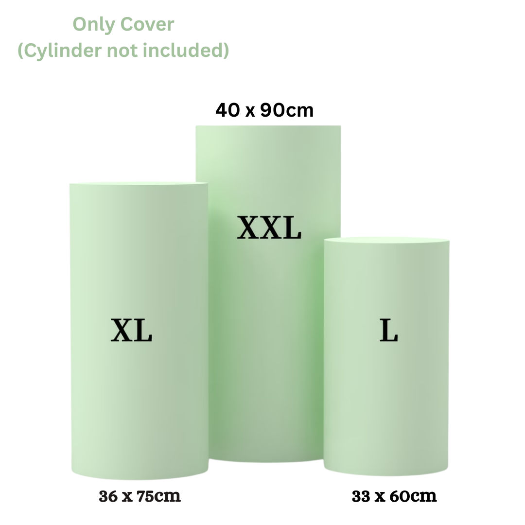 Mint Green Round Cylinder Cake Stand Cover for the Rent (Cylinder not included)