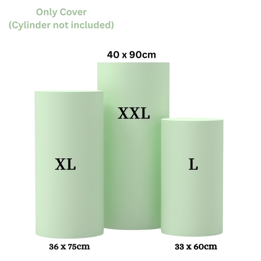 Mint Green Round Cylinder Cake Stand Cover for the Rent (Cylinder not included)
