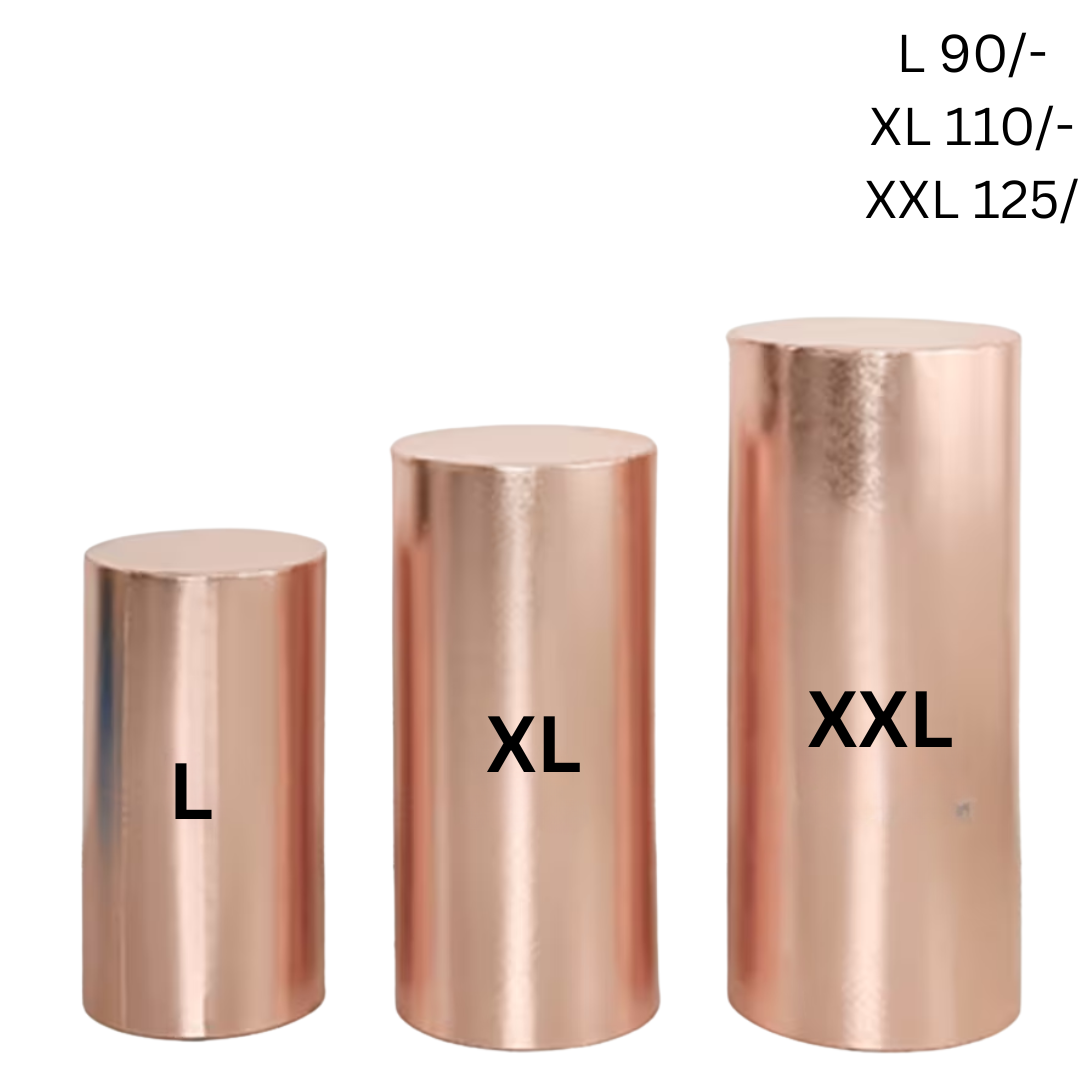 Rose gold Round Cylinder Cake Stand Cover for the Rent (Cylinder not included)