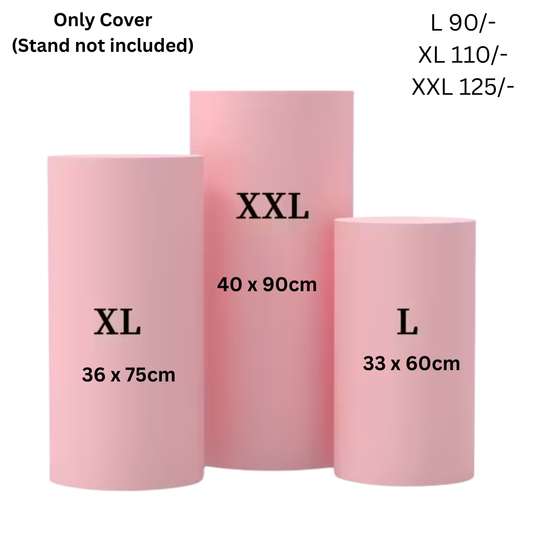 Light Pink Round Cylinder Cake Stand Cover for the Rent (Cylinder not included)