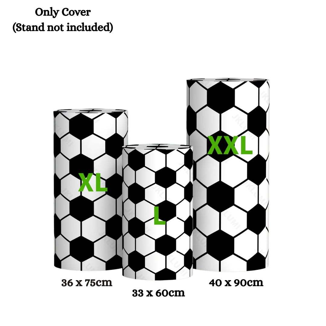 Black and White Football Round Cylinder Cake Stand Cover for the Rent (Cylinder not included)