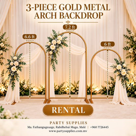 Gold Metal Arch Backdrop for RENT