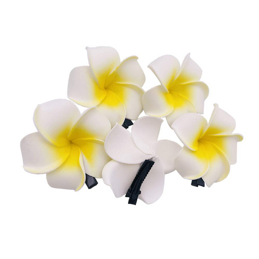 Hawaiian Plumeria Hair Clips