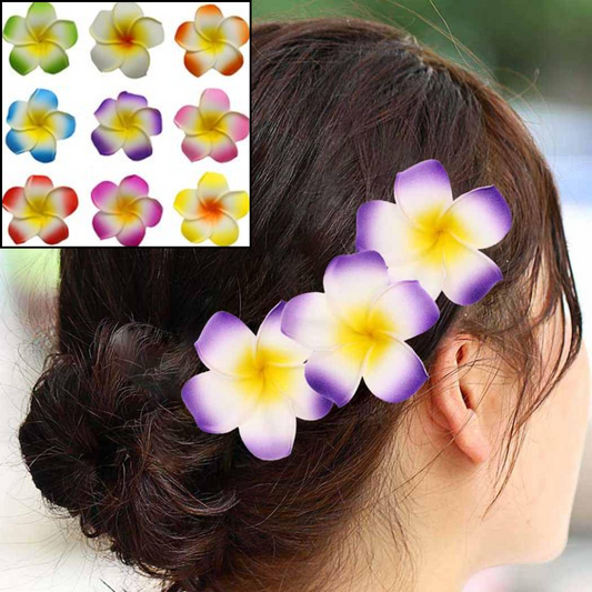 1pcs Random Hawaiian Style Multicolor Pulmeria Hair Clip