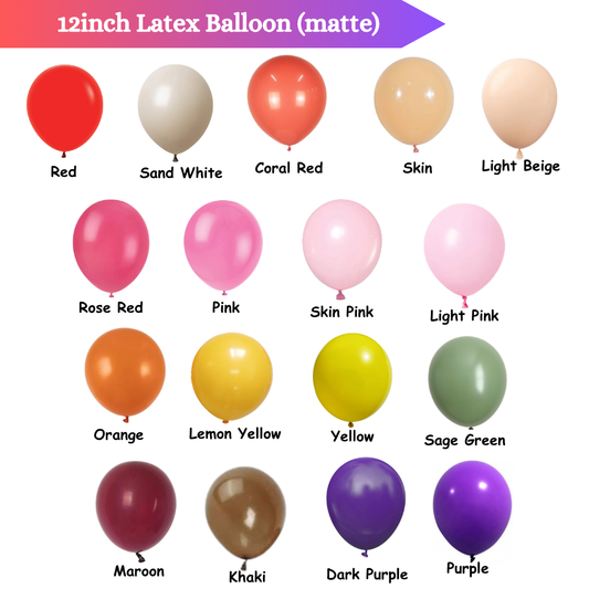 12inch matte Latex Balloon