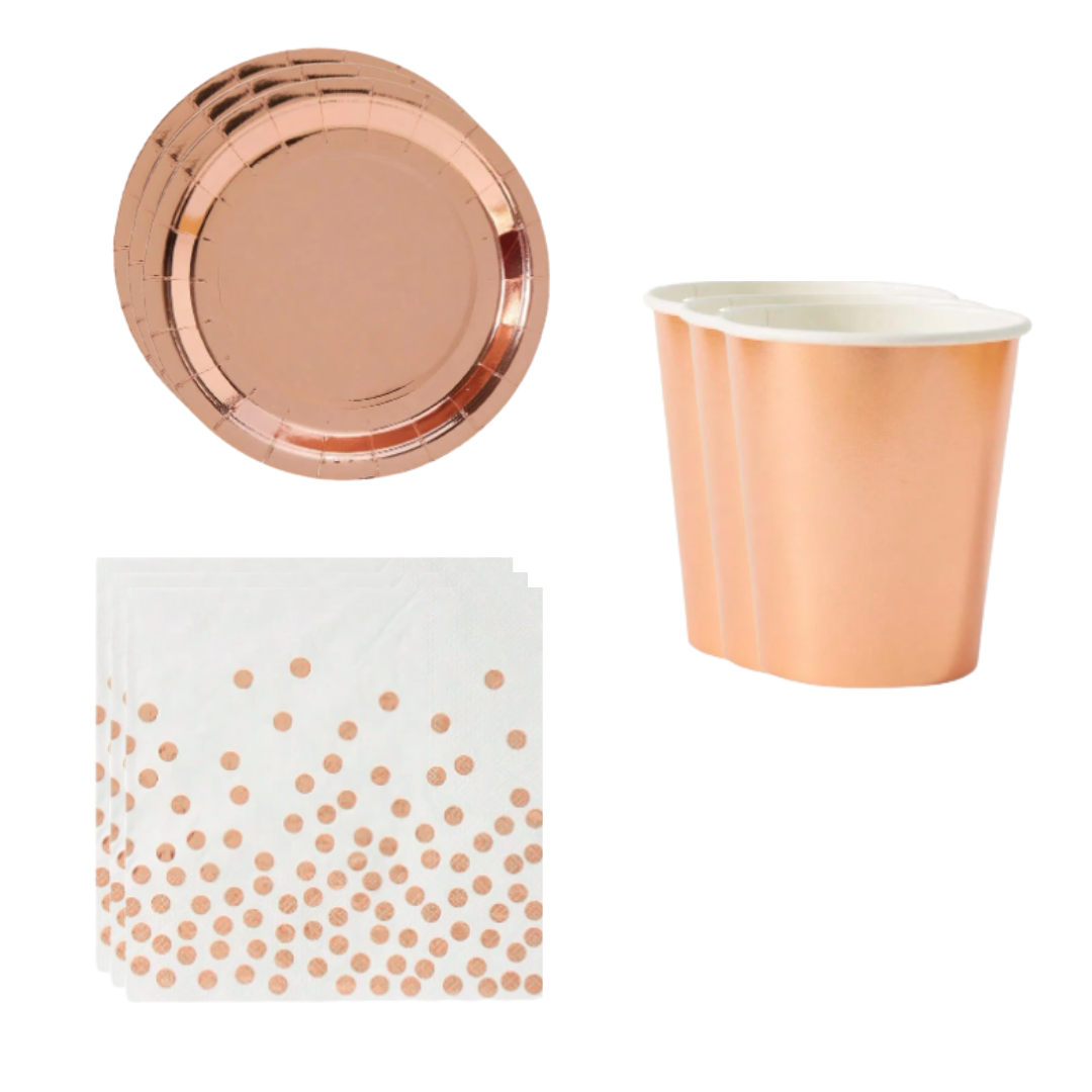 Rose gold Dinnerware, Plates, Cups, Plates
