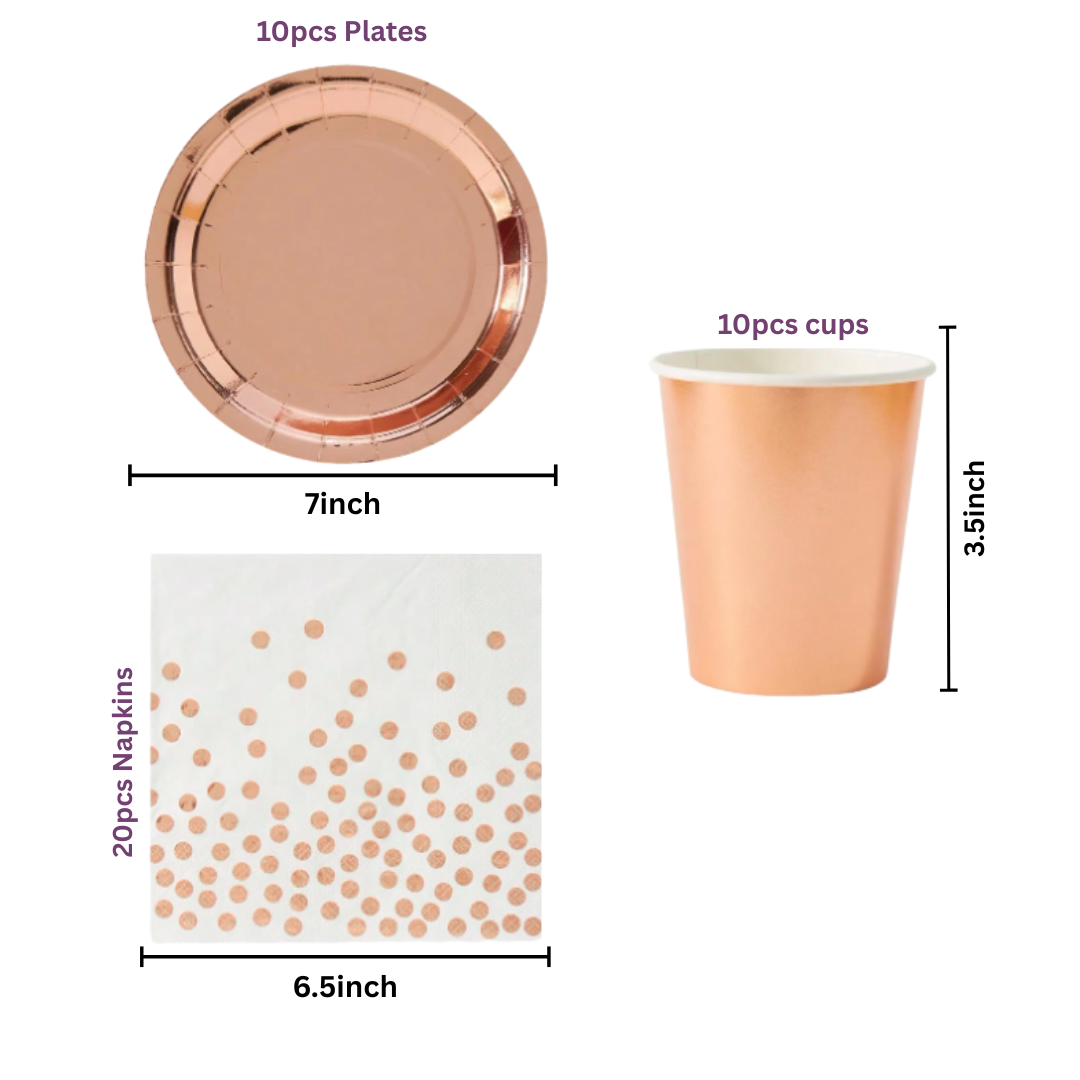 Rose gold Dinnerware, Plates, Cups, Plates