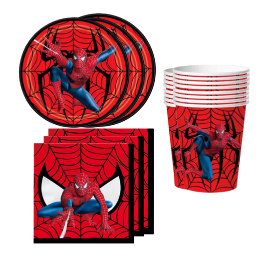 Spiderman Theme Dinnerware, Plates, Cups and Napkins