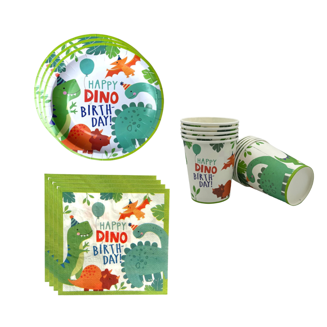 Dinosaur Theme Dinnerware, Plates, Cups, Napkins