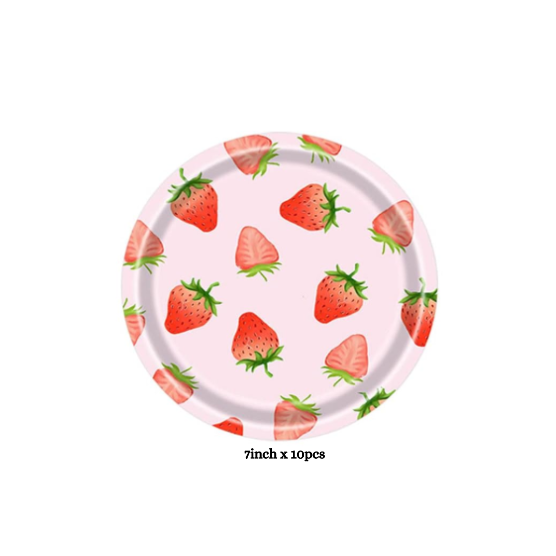 Strawberry theme Dinnerware, Plates, Cups and Napkins