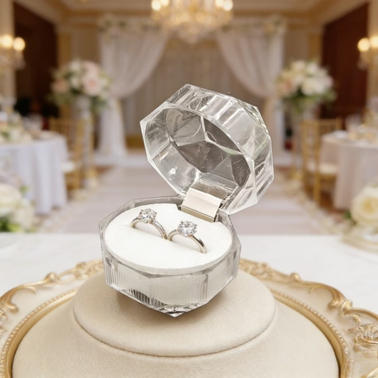 Transparent Octagonal Mini Storage Ring Box