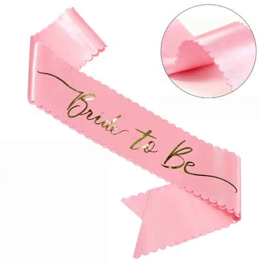 Pink and Gold Bride to be Sash