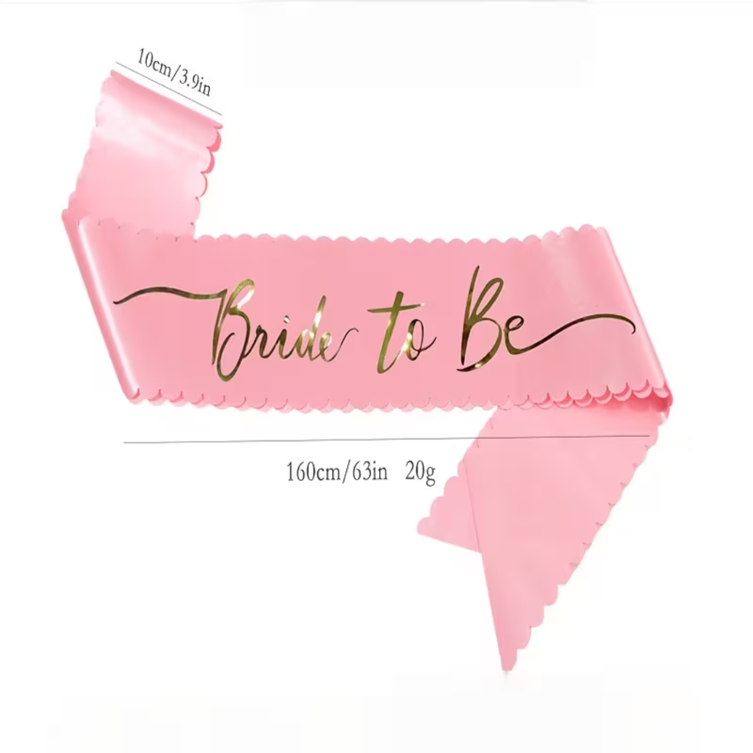 Pink and Gold Bride to be Sash