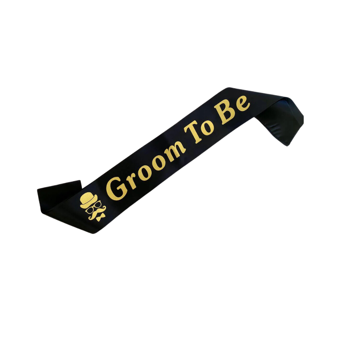 Black and Gold Groom to be Sash