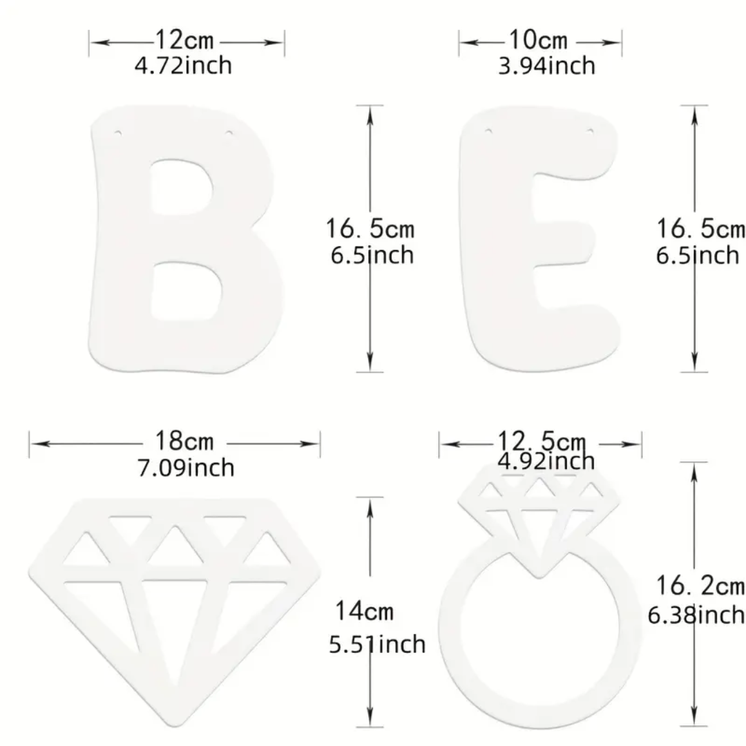 Bride to be Glitter Black & White Paper Banner