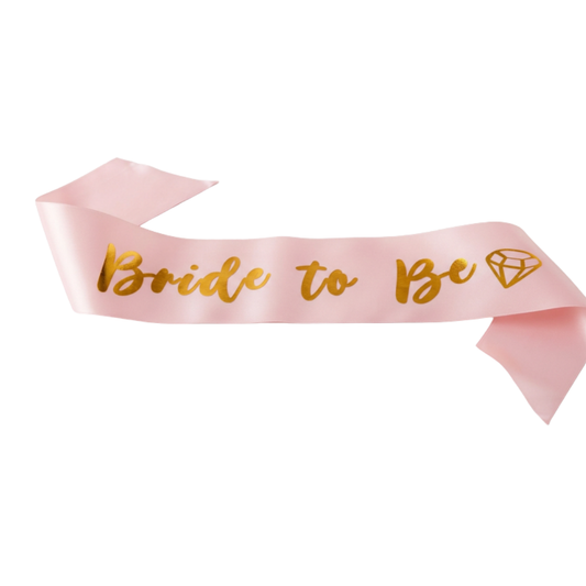 Gold Bride To Be in Peach Sash