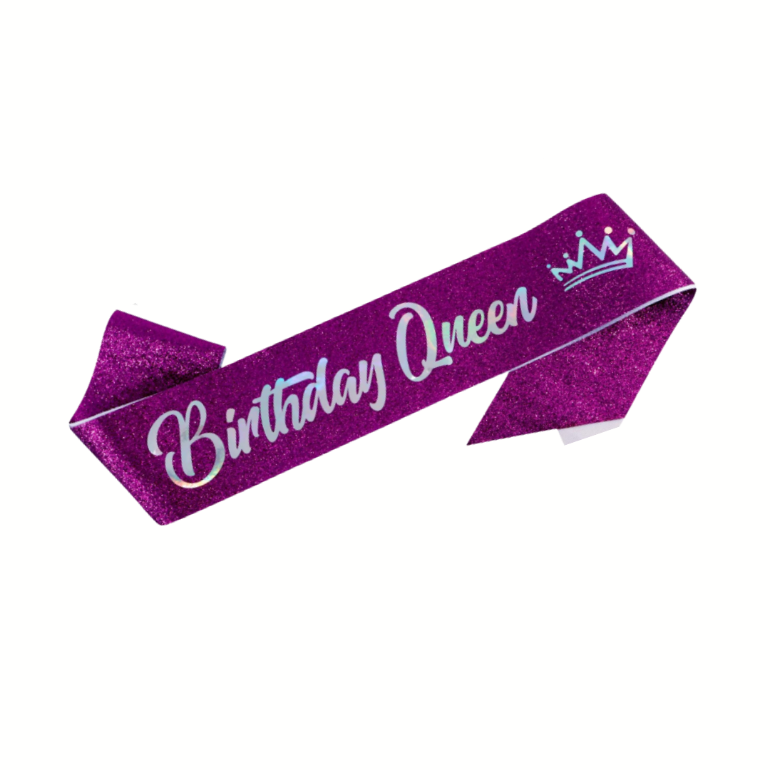 Glitter Birthday Queen Sash