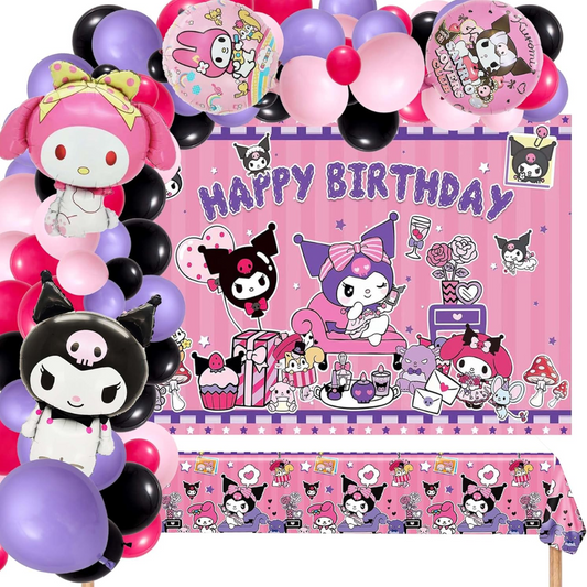 109pcs Pink Kuromi Balloons Garland Kit