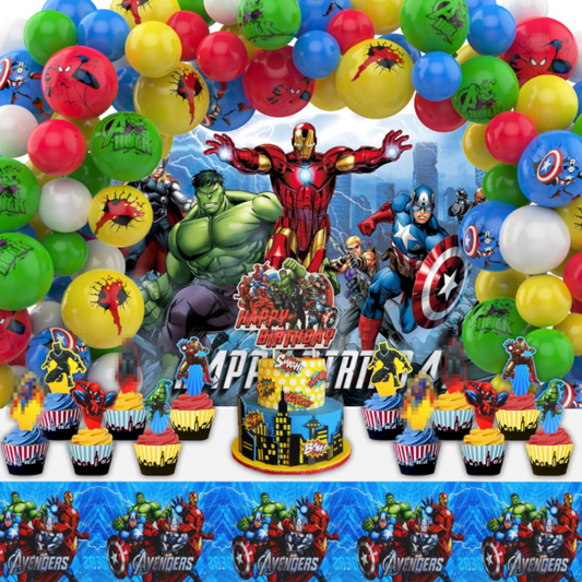 112pcs Avengers Birthday Theme Balloons