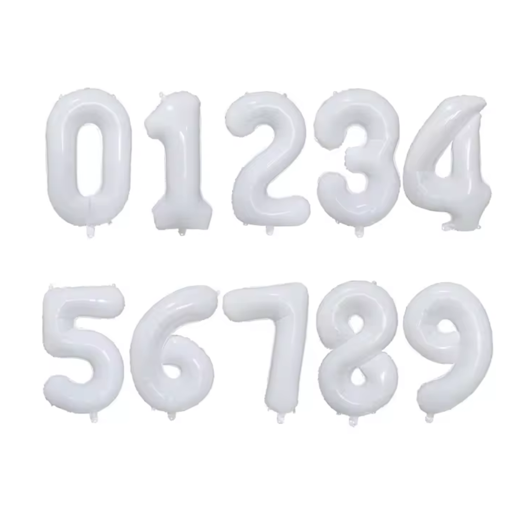 White - 27inch Foil Number Balloon