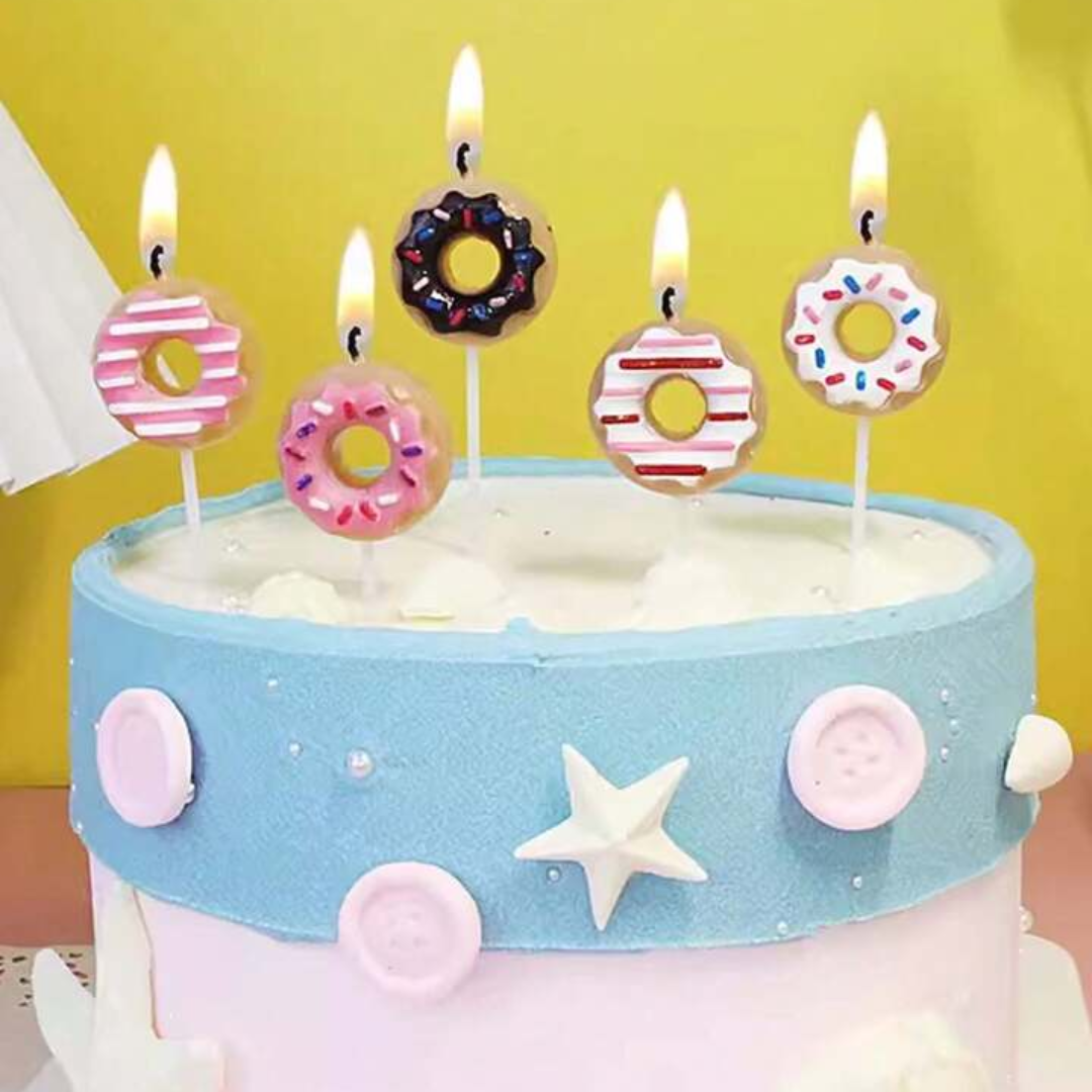 5pcs Donut Style Candle Set