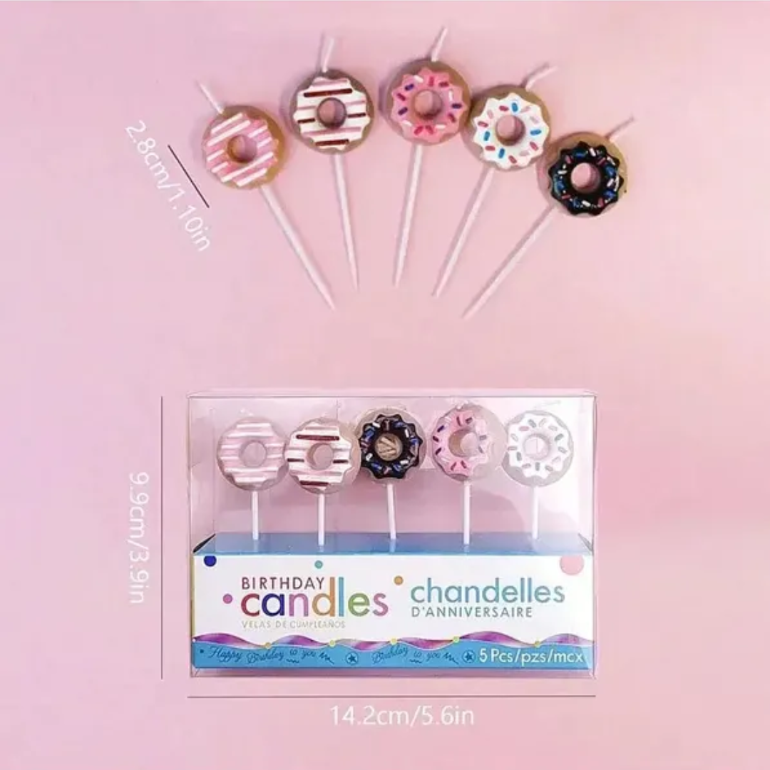 5pcs Donut Style Candle Set