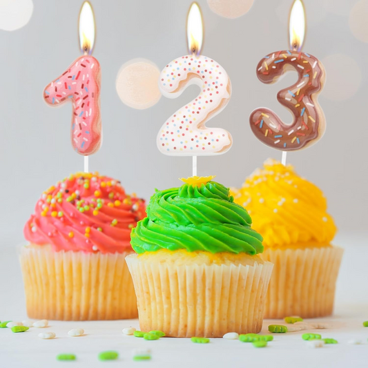 Donut Theme Number Candle