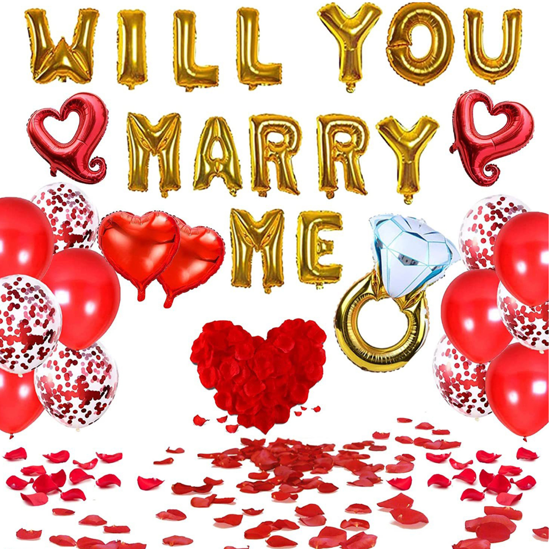 Gold - Will You Marry Me Party Decorations Kit