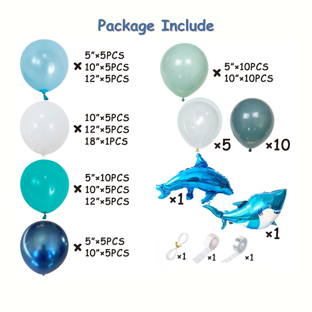 101pcs Ocean Theme Balloon Garland Kit