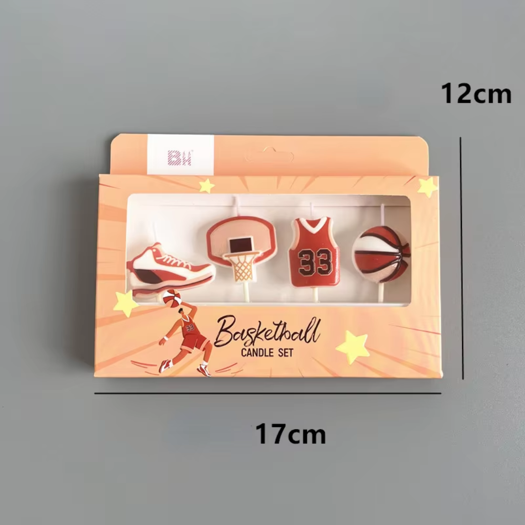 4pcs Basketball Theme Candle Set