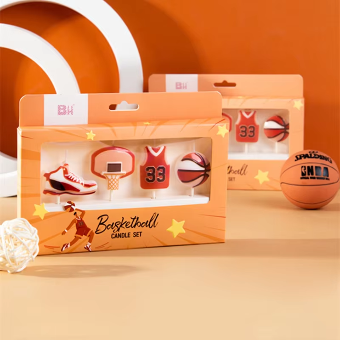 4pcs Basketball Theme Candle Set