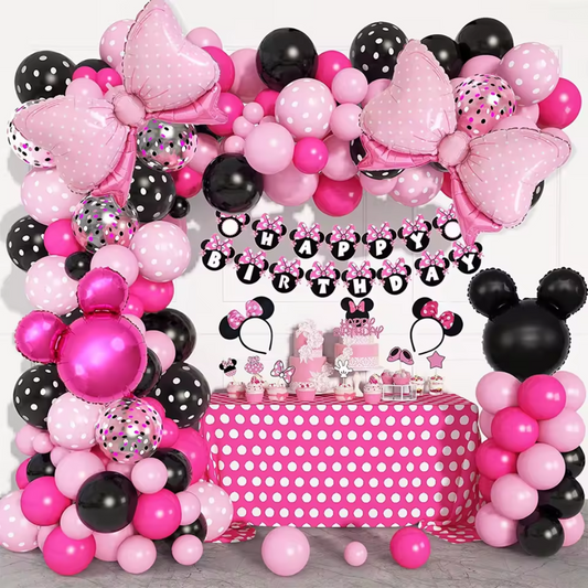 125pcs Pink Minnie Mouse Balloon Garland Kit