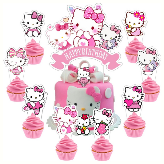 Hello Kitty Theme Cake Topper