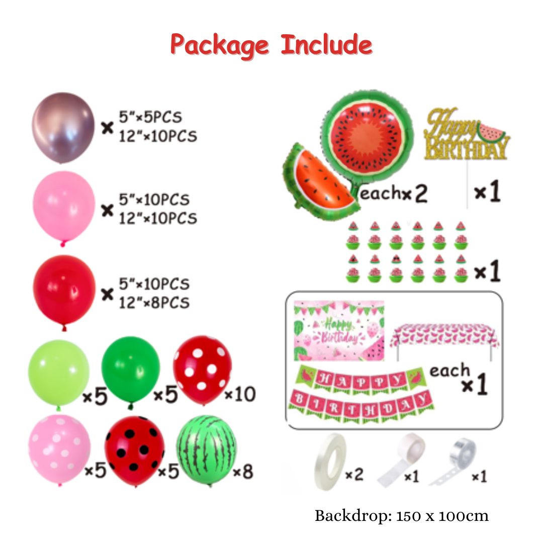 104pcs Watermelon Party Decorations Kit