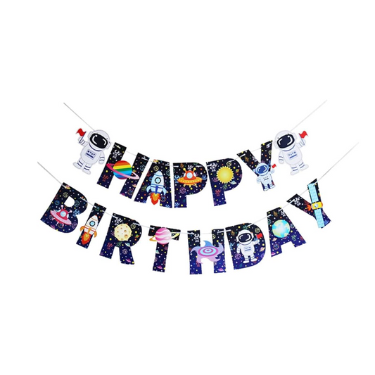 Outer Space theme Happy birthday banner