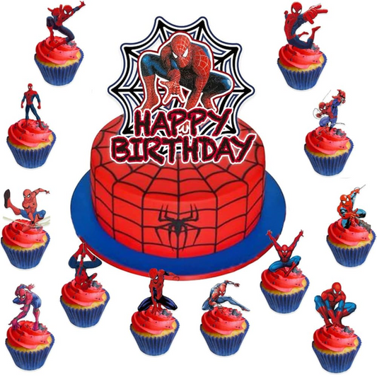 Spidermen theme cake topper
