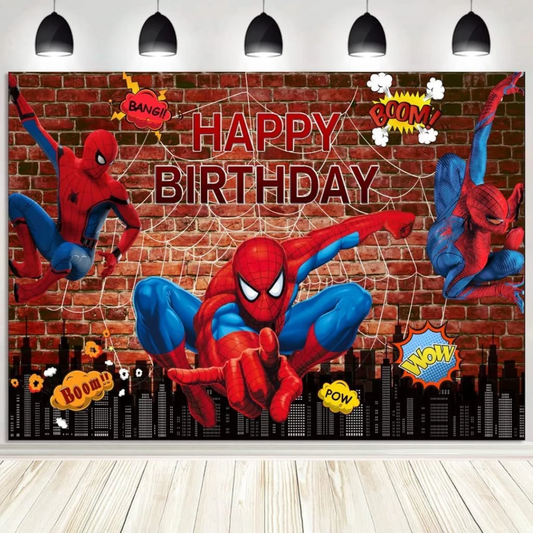 Marvel Spiderman Birthday Backdrop