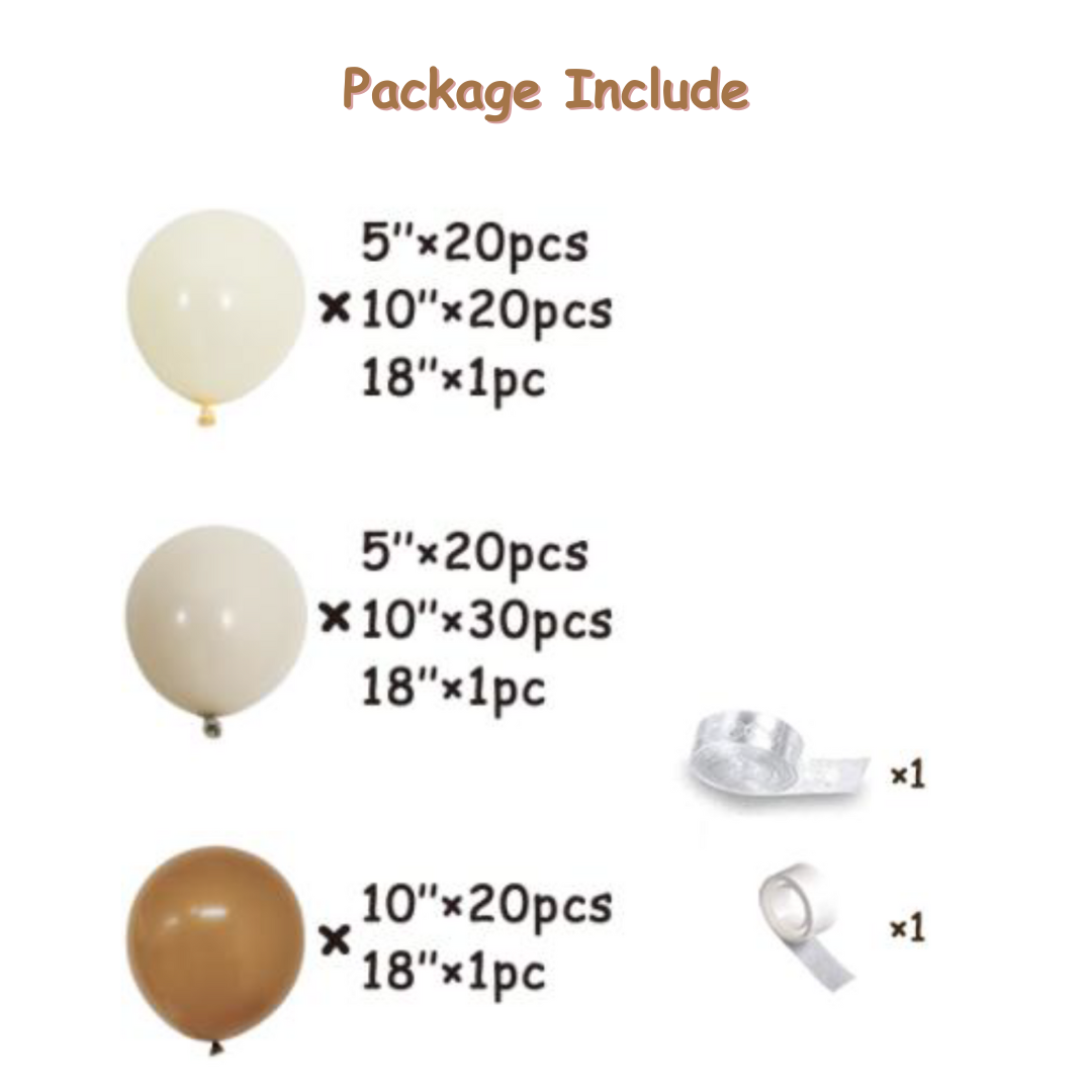 115pcs Coffee Brown Balloon Garland Kit