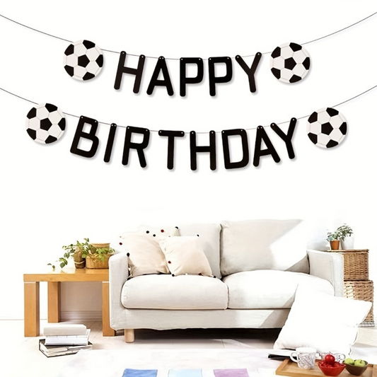 Football Theme Happy Birthday Banner