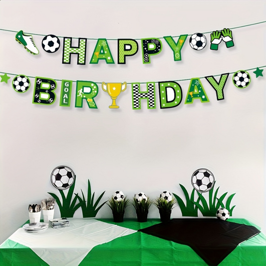 Football Theme Happy Birthday Banner