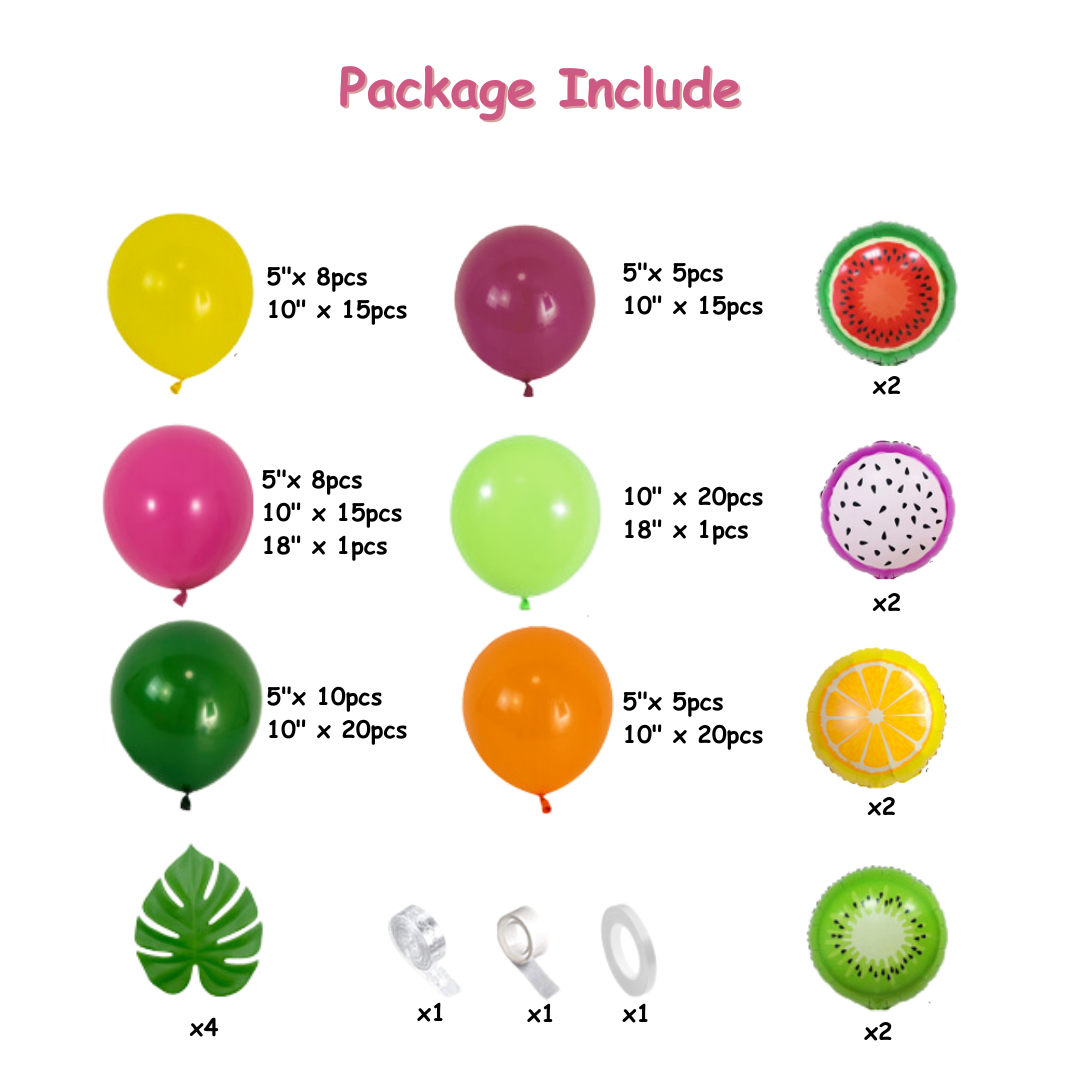 158pcs Fruit Theme Balloon Garland Kit