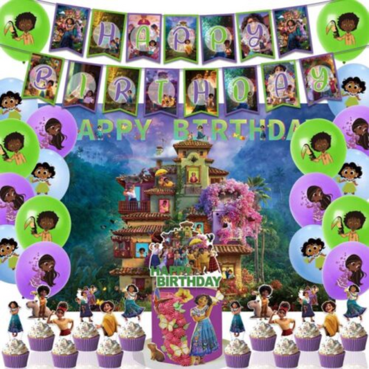 24pcs Star Encanto Balloon Decorations with Backdrop