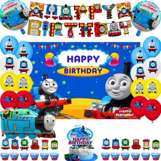 10pcs Thomas The Train Birthday Decorations with Backdrop