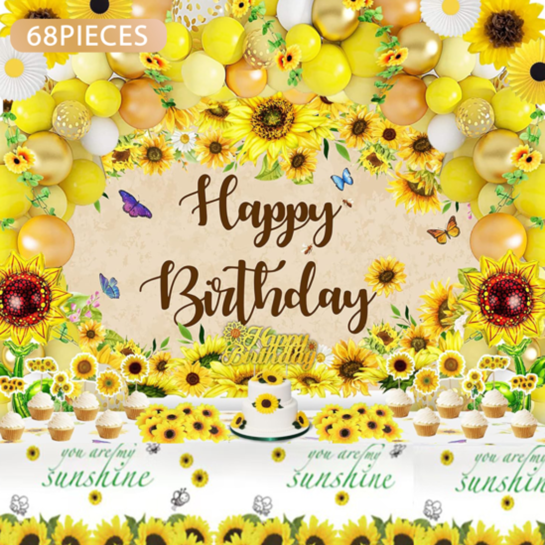 68pcs Sunflower Balloons set