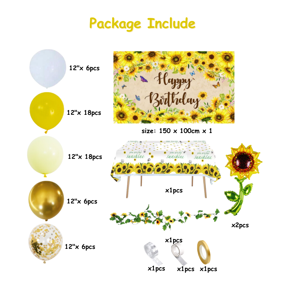 68pcs Sunflower Balloons set